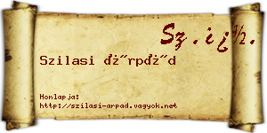 Szilasi Árpád névjegykártya